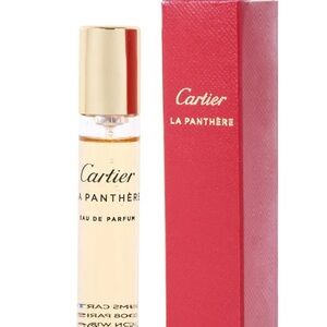 Cartier La Panthère Perfume with Gold Cap and Red Box Travel Spray